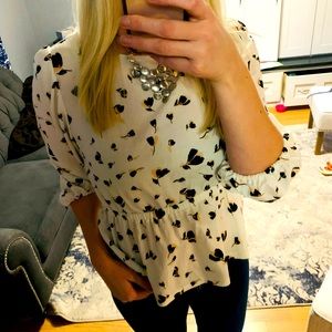 Loft floral peplum 3/4 sleeve size M